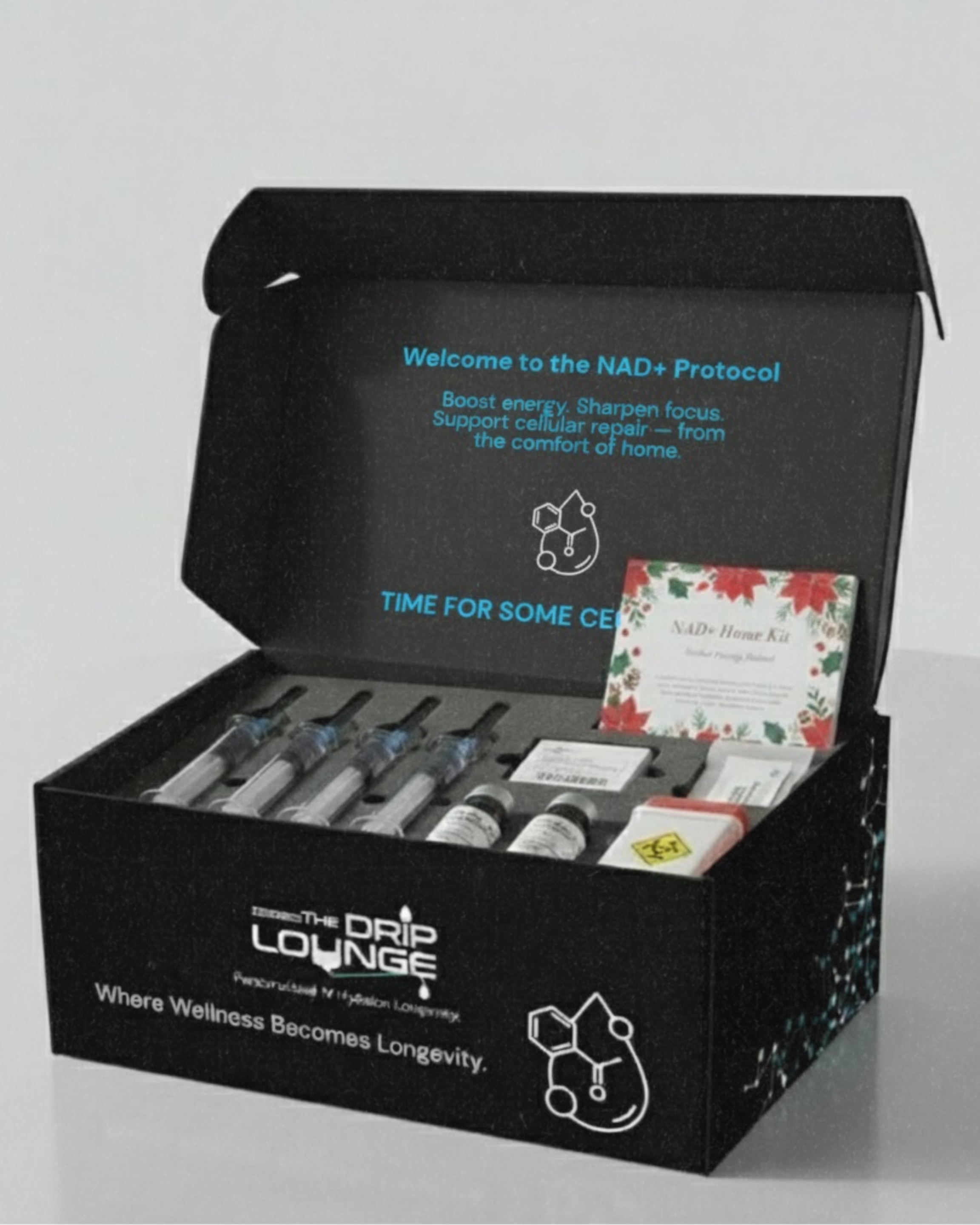 Client holding NAD+ Home Kit gift box